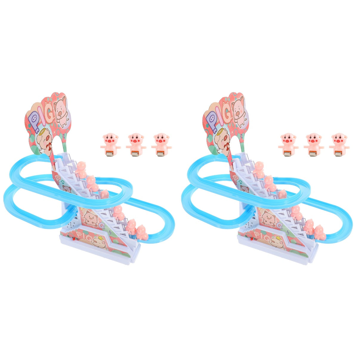 Electric Piggy Climbing Stairs Tracks Slide Toy D426068