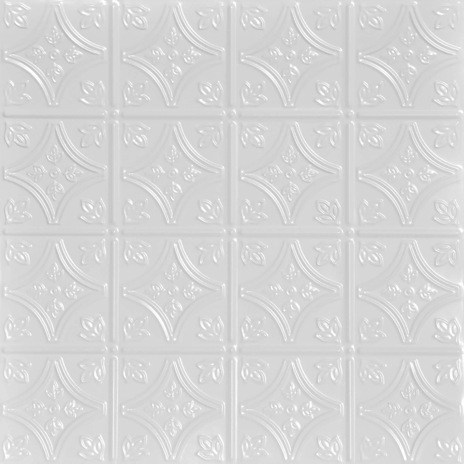 White 12 Pack Nail Up Tin Ceiling Tiles Q272100