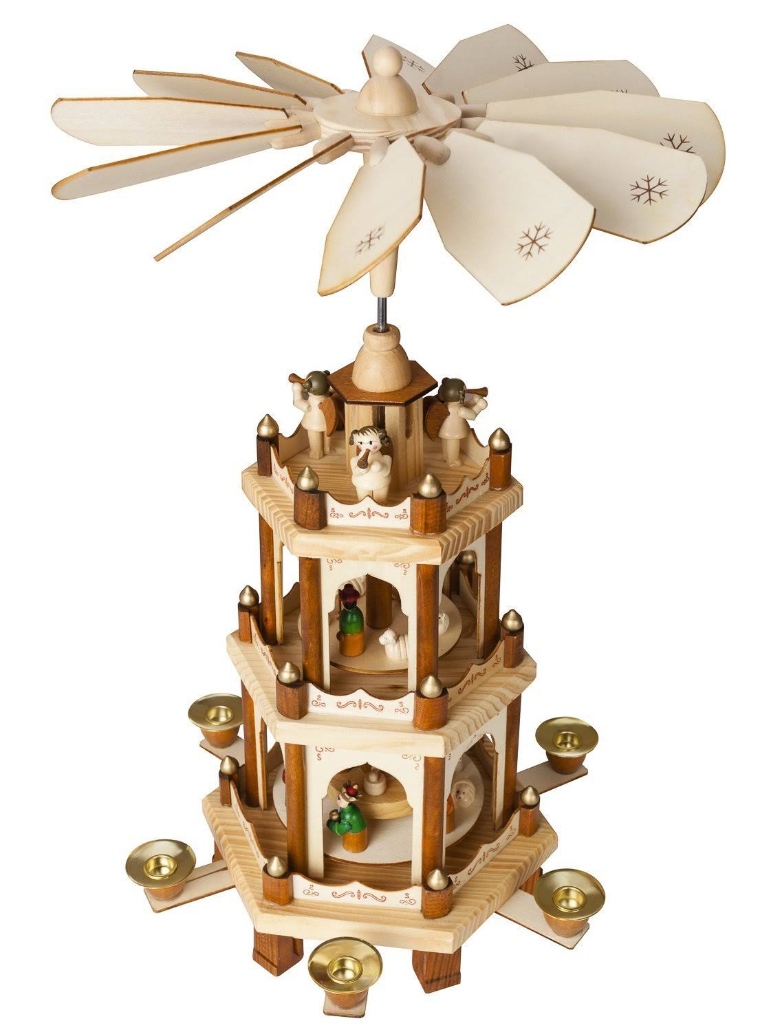 Wooden Christmas Pyramid 18 Inches 3 Tier Carousel L68595