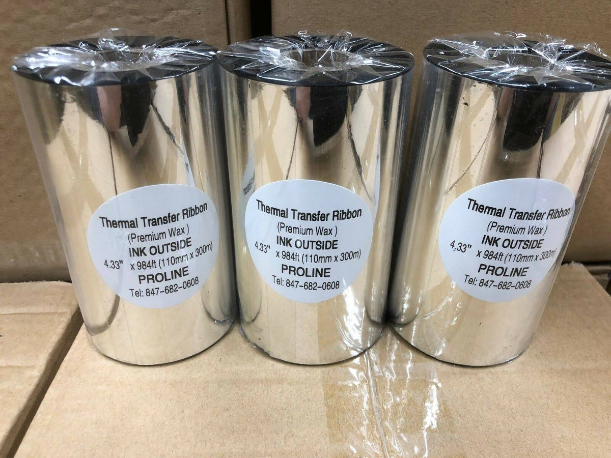 8 Rolls Thermal Transfer Ribbons 4.33 x 984 ft for TT Printers U5844