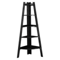 Black 5 Shelf Corner Bookcase T582