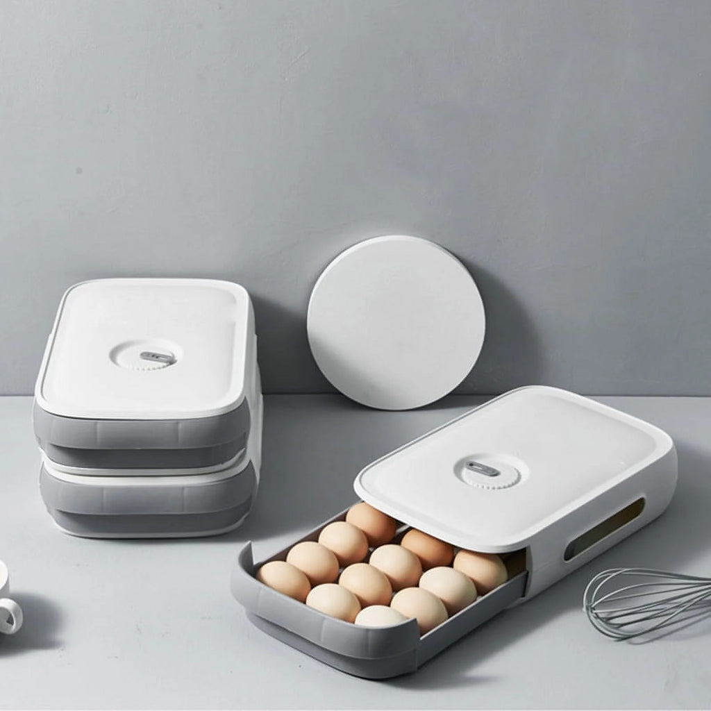 Large-capacity drawer-type egg storage box with lid S222