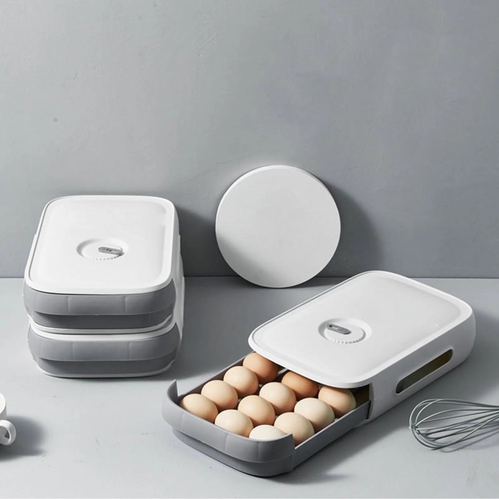 Large-capacity drawer-type egg storage box with lid S222