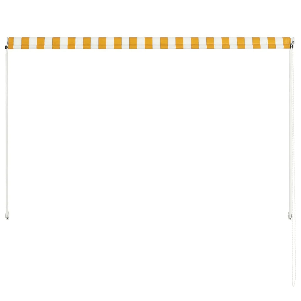 Yellow and White Retractable Awning Z54427