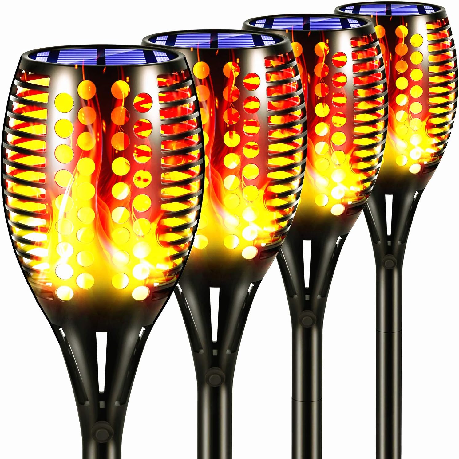 4 Pack Circle Solar Torch Lights D859860