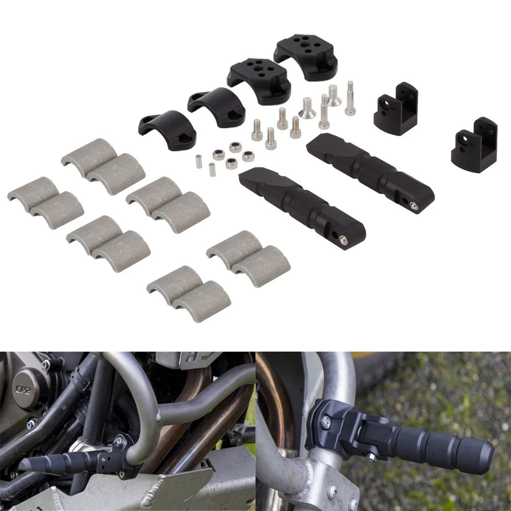 Universal Motorcycle 360 Rotatable Highway Crash Bar Foot Pegs L716